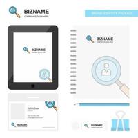 Search avatar Business Logo Tab App Diary PVC Employee Card and USB Brand Stationary Package Design Vector Template