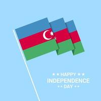 Azerbaijan Independence day typographic design with flag vector