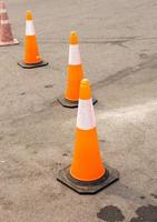 traffic cone on the street, warning sign