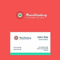 Gear logo Design with business card template Elegant corporate identity Vector