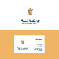 Flat Dustbin Logo and Visiting Card Template Busienss Concept Logo Design vector