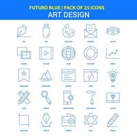 iconos de diseño de arte futuro paquete de iconos azul 25 vector