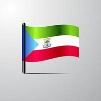 Equatorial Guinea waving Shiny Flag design vector