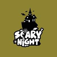 Scary night design with typography vector