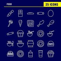 Food Line Icons Set For Infographics Mobile UXUI Kit And Print Design Include Bbq Meat Food Meal Oven Cooking Food Meal Collection Modern Infographic Logo and Pictogram Vector
