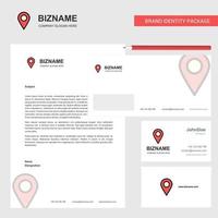 Map pointer Business Letterhead Envelope and visiting Card Design vector template