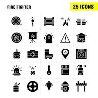 Fire Fighter Solid Glyph Icon for Web Print and Mobile UXUI Kit Such as Burn Fighter Fire Fireman Barrier Board Fighter Fire Pictogram Pack Vector