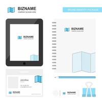 Map Business Logo Tab App Diary PVC Employee Card and USB Brand Stationary Package Design Vector Template