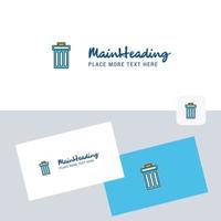 Trash vector logotype with business card template Elegant corporate identity Vector