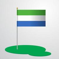 Sierra Leone Flag Pole vector