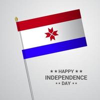 Mordovia Independence day typographic design with flag vector