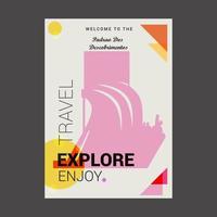 Welcome to The Padrao Dos Descobrimentos Lisboa Portugal Explore Travel Enjoy Poster Template vector