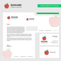 Apple Business Letterhead Envelope and visiting Card Design vector template