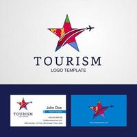 Travel Eritrea flag Creative Star Logo and Business card design vector