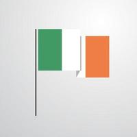 Ireland waving Flag design vector