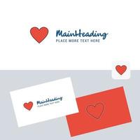 Heart vector logotype with business card template Elegant corporate identity Vector