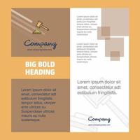 Hammer Company Brochure Title Page Design Company profile annual report presentations leaflet Vector Background