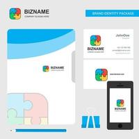 Puzzle game Business Logo File Cover Visiting Card and Mobile App Design Vector Illustration