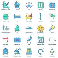 25 Business Concept Mix Flat Color Icon set vector