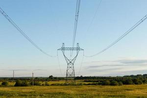 support of high-voltage power line in the field