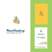 vector de diseño vertical de tarjeta de visita y logotipo creativo de uvas