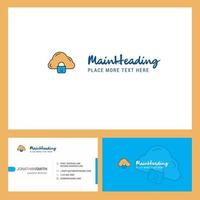 Cloud protected Logo design with Tagline Front and Back Busienss Card Template Vector Creative Design