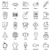 25 conjunto de iconos de línea de mezcla de concepto de negocio vector