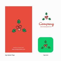 Cherries Company Logo App Icon and Splash Page Design Creative Business App Design Elements vector