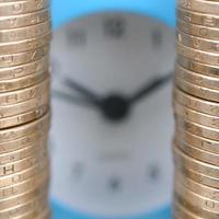 Time for savings money concept, banking and business idea photo