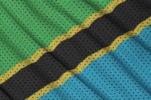Tanzania flag printed on a polyester nylon sportswear mesh fabri photo