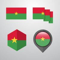 Burkina Faso flag design set vector