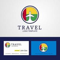 Travel Guinea Bissau Creative Circle flag Logo and Business card design vector