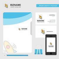 Rocket Business Logo File Cover Visiting Card and Mobile App Design Vector Illustration