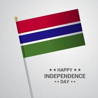 Gambia Independence day typographic design with flag vector