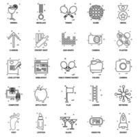 25 conjunto de iconos de línea de mezcla de concepto de negocio vector