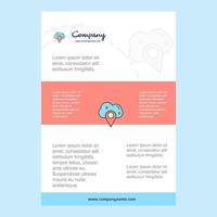 Template layout for Cloud navigation comany profile annual report presentations leaflet Brochure Vector Background