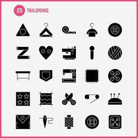 Tailoring Solid Glyph Icon Pack For Designers And Developers Icons Of Knit Machine Scissors Sewing Buttons Knit Machine Sewing Vector