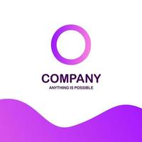 O company logo design with purple theme vector