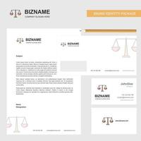 Justice Business Letterhead Envelope and visiting Card Design vector template