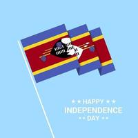 Swaziland Independence day typographic design with flag vector