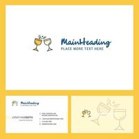 Cheers Logo design with Tagline Front and Back Busienss Card Template Vector Creative Design