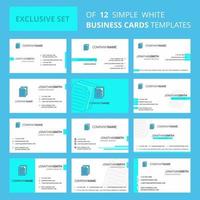 Set of 12 Printer Creative Busienss Card Template Editable Creative logo and Visiting card background vector