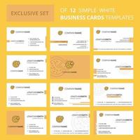 Set of 12 Pizza Creative Busienss Card Template Editable Creative logo and Visiting card background vector