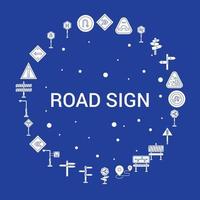 Road Sign Icon Set Infographic Vector Template