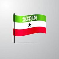 Somaliland waving Shiny Flag design vector