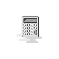 Calculator Web Icon Flat Line Filled Gray Icon Vector