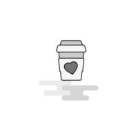 Juice glass Web Icon Flat Line Filled Gray Icon Vector