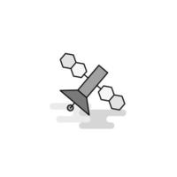 Satellite Web Icon Flat Line Filled Gray Icon Vector