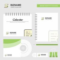 Text document Logo Calendar Template CD Cover Diary and USB Brand Stationary Package Design Vector Template