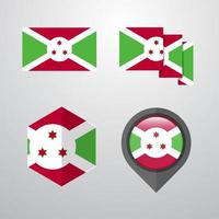 Burundi flag design set vector